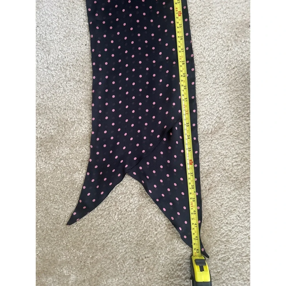 Black Pink Polka Dot Sheer Lightweight Scarf Pointed Ends Accessory